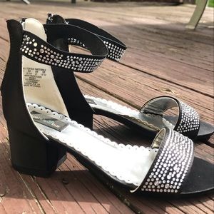 Silver and Black Formal Jeweled Dress shoe